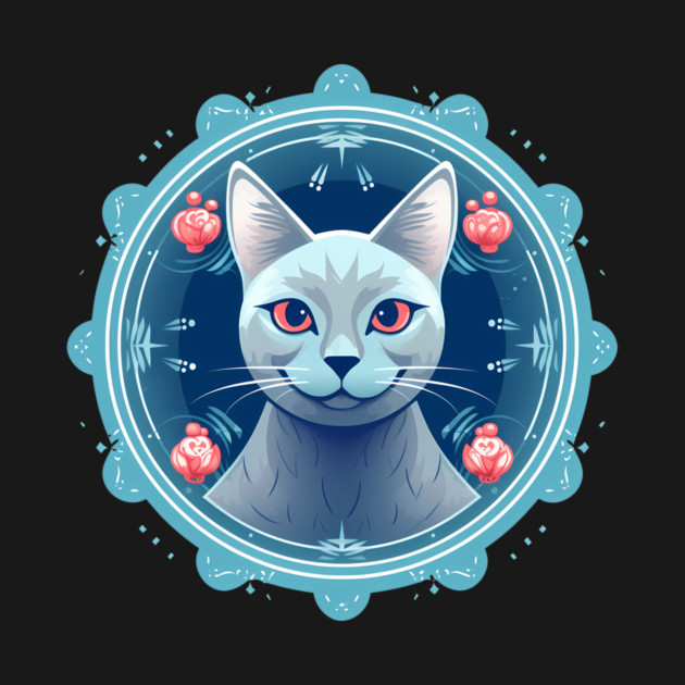 Russian Blue Cat Xmas Ornament, Love Cats by logiamerch