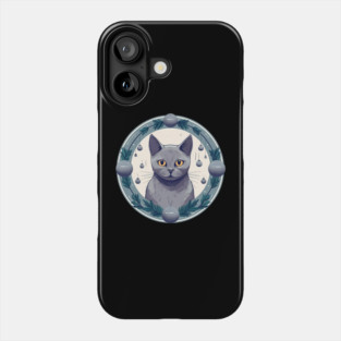 Russian Blue Cat Xmas Ornament, Love Cats Phone Case