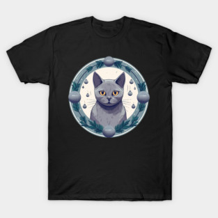 Russian Blue Cat Xmas Ornament, Love Cats T-Shirt