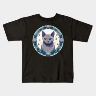 Russian Blue Cat Xmas Ornament, Love Cats Kids T-Shirt
