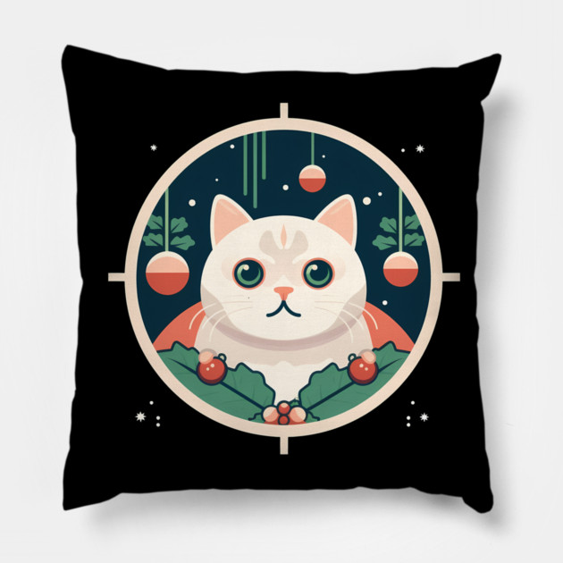 Scottish Fold Cat Xmas Ornament, Love Cats Pillow by logiamerch