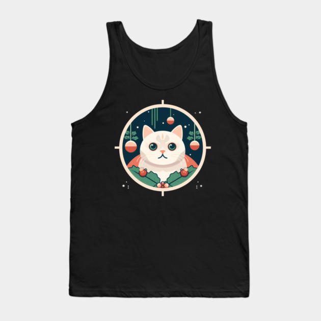 Scottish Fold Cat Xmas Ornament, Love Cats Tank Top by logiamerch