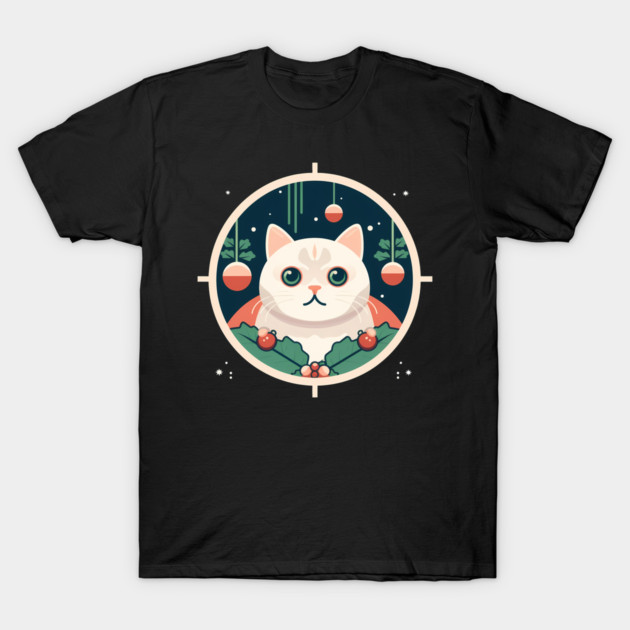 Scottish Fold Cat Xmas Ornament, Love Cats T-Shirt by logiamerch