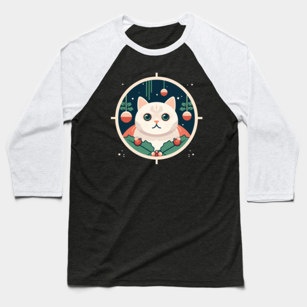 Scottish Fold Cat Xmas Ornament, Love Cats Baseball T-Shirt by logiamerch