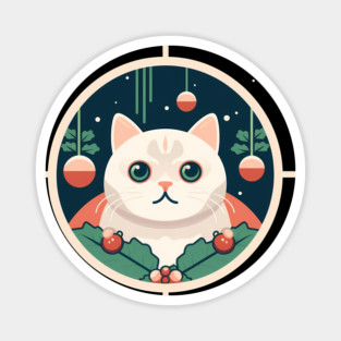 Scottish Fold Cat Xmas Ornament, Love Cats Magnet