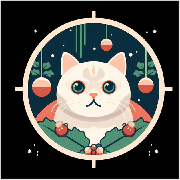 Scottish Fold Cat Xmas Ornament, Love Cats Wall Art by logiamerch