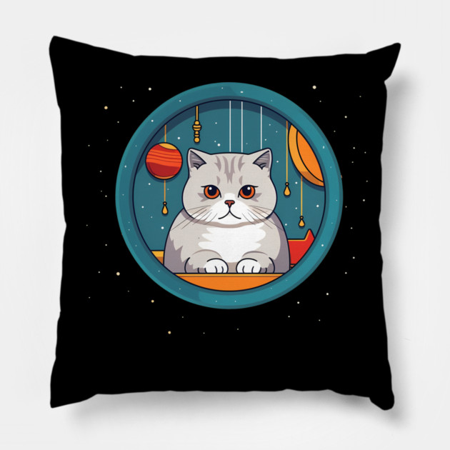 Scottish Fold Cat Xmas Ornament, Love Cats Pillow by logiamerch