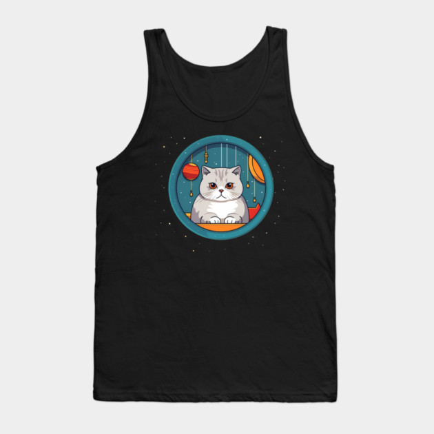 Scottish Fold Cat Xmas Ornament, Love Cats Tank Top by logiamerch