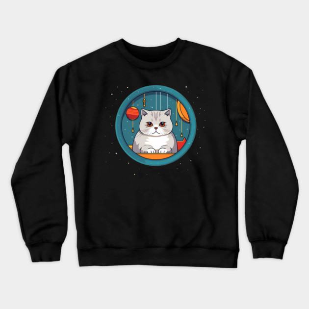 Scottish Fold Cat Xmas Ornament, Love Cats Crewneck Sweatshirt by logiamerch