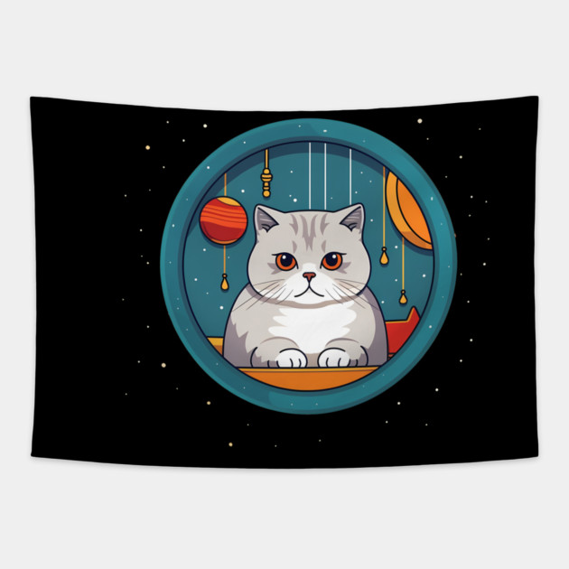 Scottish Fold Cat Xmas Ornament, Love Cats Tapestry by logiamerch