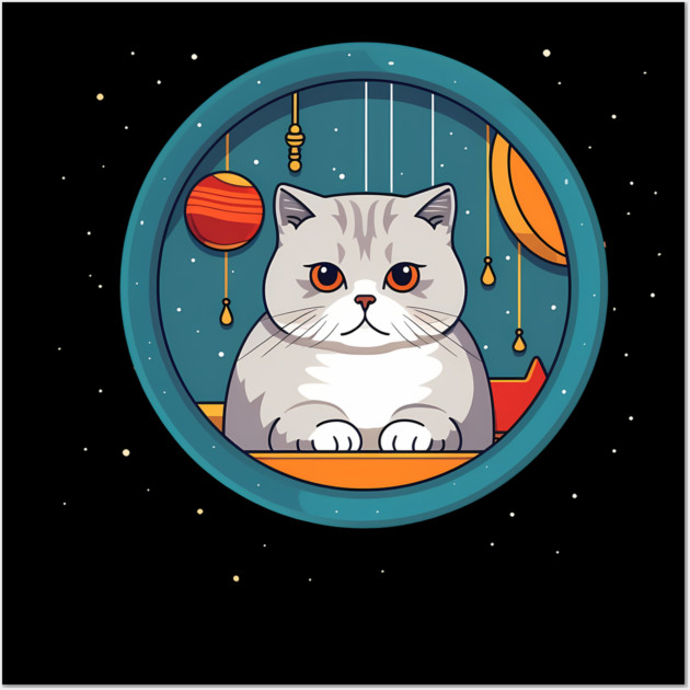 Scottish Fold Cat Xmas Ornament, Love Cats Wall Art by logiamerch