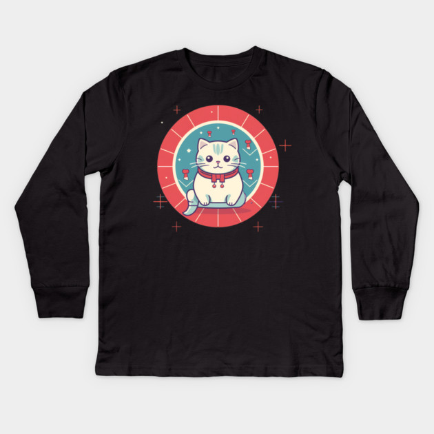 Scottish Fold Cat Xmas Ornament, Love Cats Kids Long Sleeve T-Shirt by logiamerch