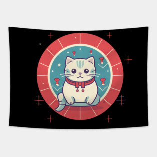 Scottish Fold Cat Xmas Ornament, Love Cats Tapestry