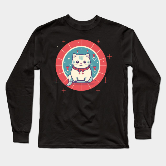 Scottish Fold Cat Xmas Ornament, Love Cats Long Sleeve T-Shirt by logiamerch