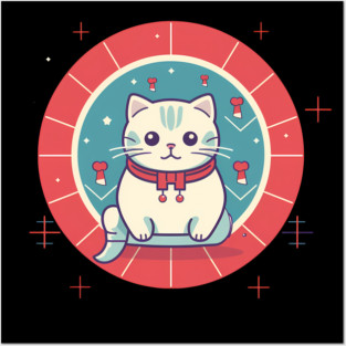 Scottish Fold Cat Xmas Ornament, Love Cats Posters and Art