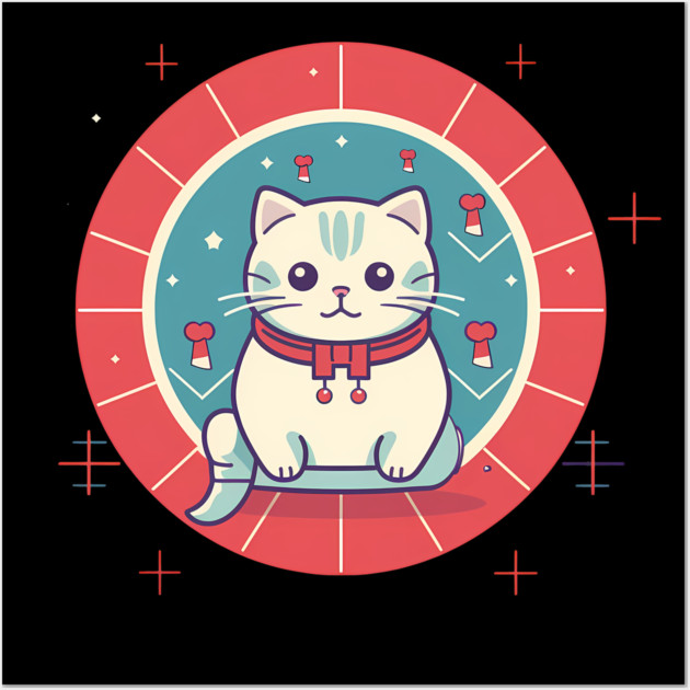 Scottish Fold Cat Xmas Ornament, Love Cats Wall Art by logiamerch