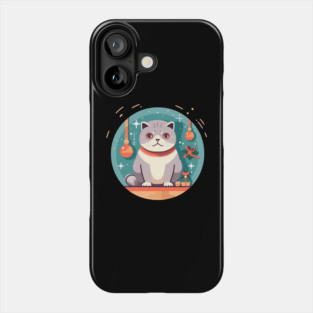 Scottish Fold Cat Xmas Ornament, Love Cats Phone Case