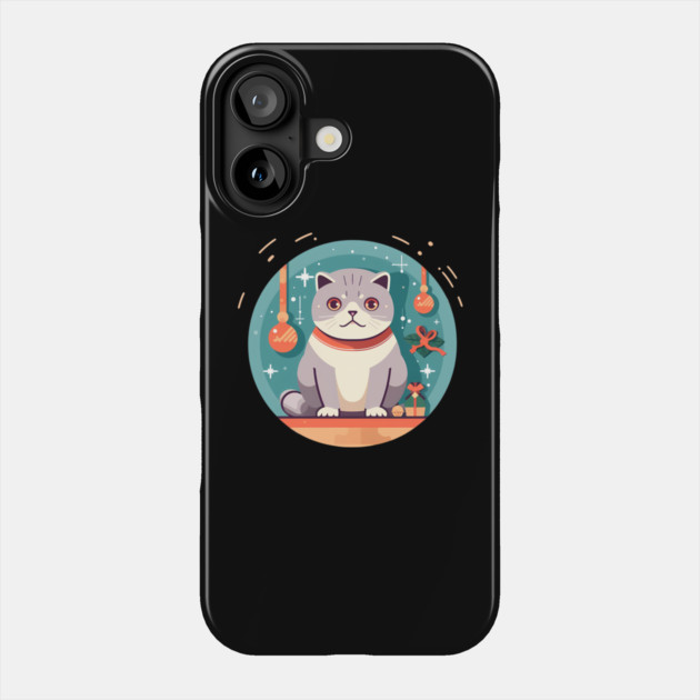 Scottish Fold Cat Xmas Ornament, Love Cats Phone Case by logiamerch