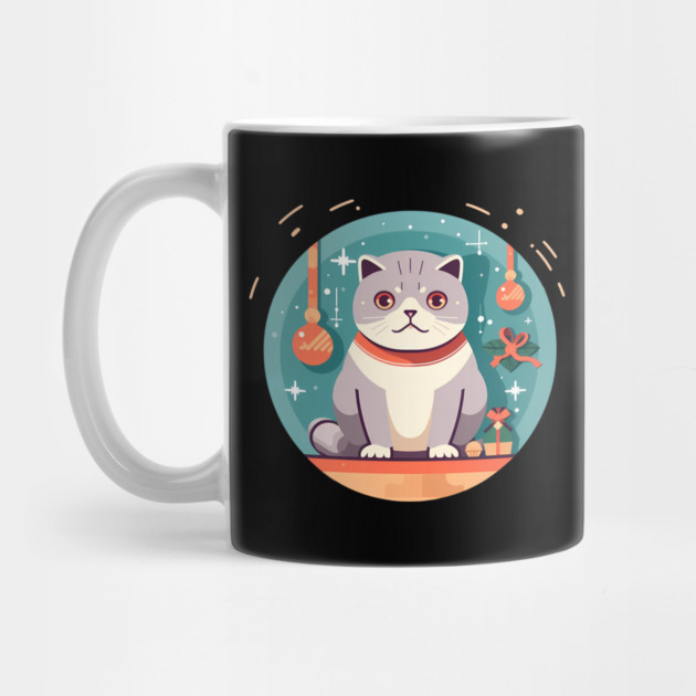 Scottish Fold Cat Xmas Ornament, Love Cats by logiamerch