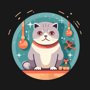 Scottish Fold Cat Xmas Ornament, Love Cats T-Shirt