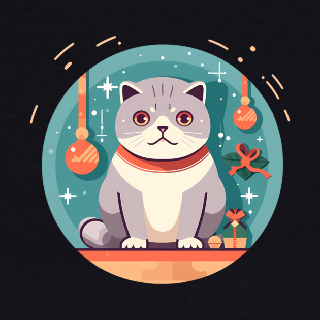 Scottish Fold Cat Xmas Ornament, Love Cats by logiamerch