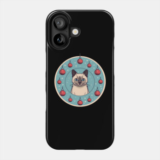 Siamese Cat Xmas Ornament, Love Cats Phone Case