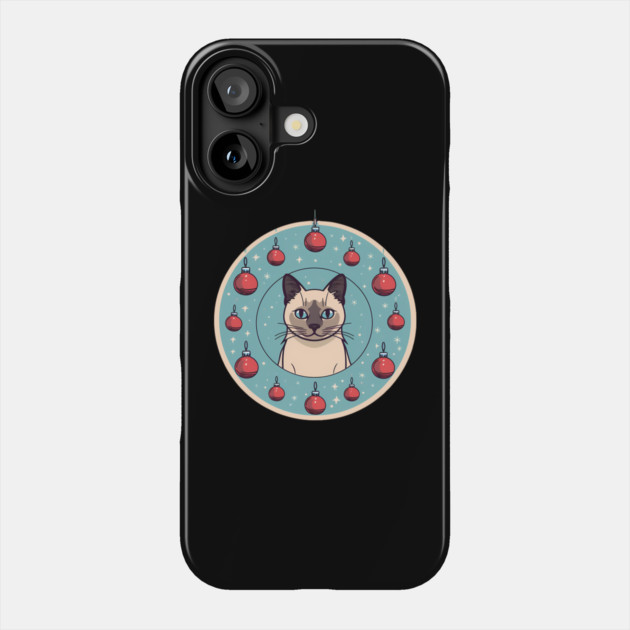 Siamese Cat Xmas Ornament, Love Cats Phone Case by logiamerch