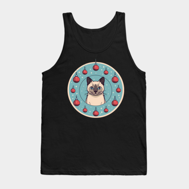 Siamese Cat Xmas Ornament, Love Cats Tank Top by logiamerch