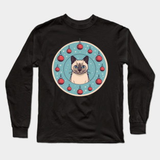 Siamese Cat Xmas Ornament, Love Cats Long Sleeve T-Shirt