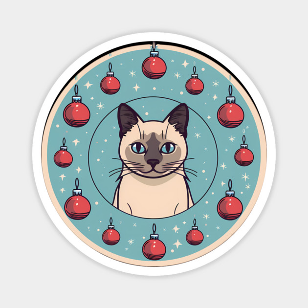 Siamese Cat Xmas Ornament, Love Cats Magnet by logiamerch