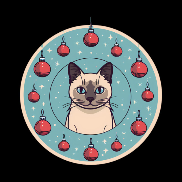 Siamese Cat Xmas Ornament, Love Cats by logiamerch