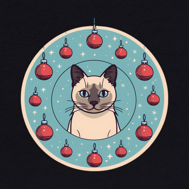 Siamese Cat Xmas Ornament, Love Cats by logiamerch