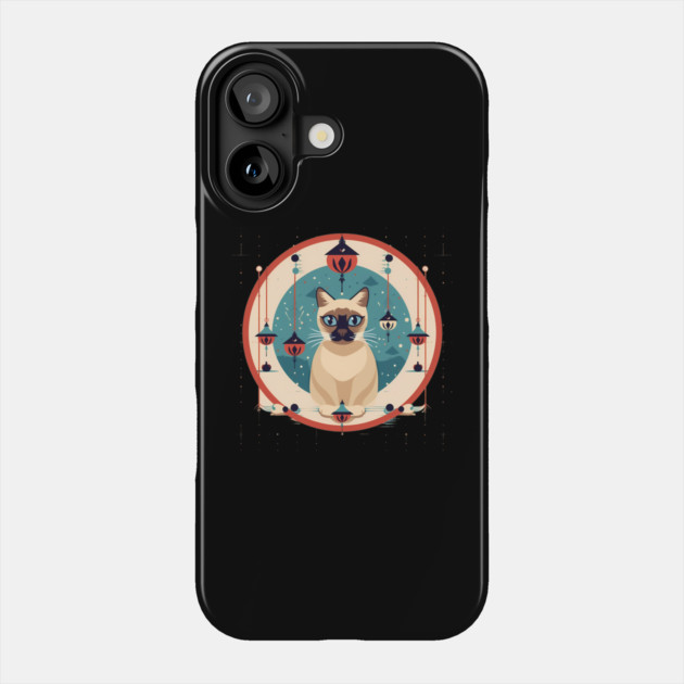 Siamese Cat Xmas Ornament, Love Cats Phone Case by logiamerch