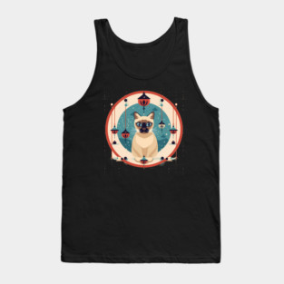 Siamese Cat Xmas Ornament, Love Cats Tank Top