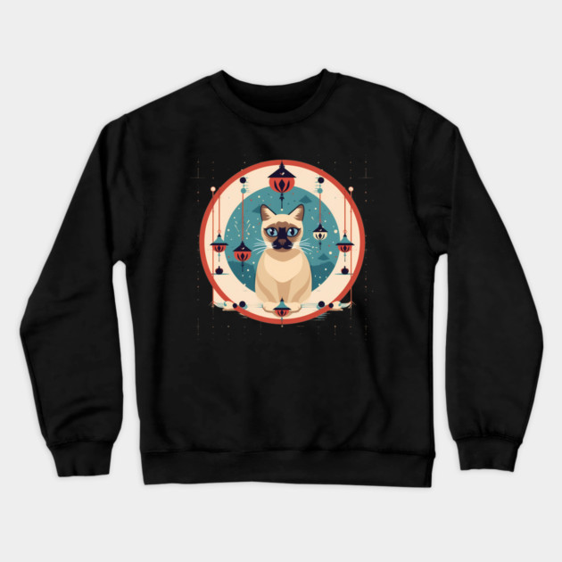 Siamese Cat Xmas Ornament, Love Cats Crewneck Sweatshirt by logiamerch