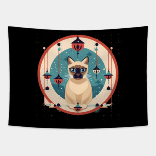 Siamese Cat Xmas Ornament, Love Cats Tapestry
