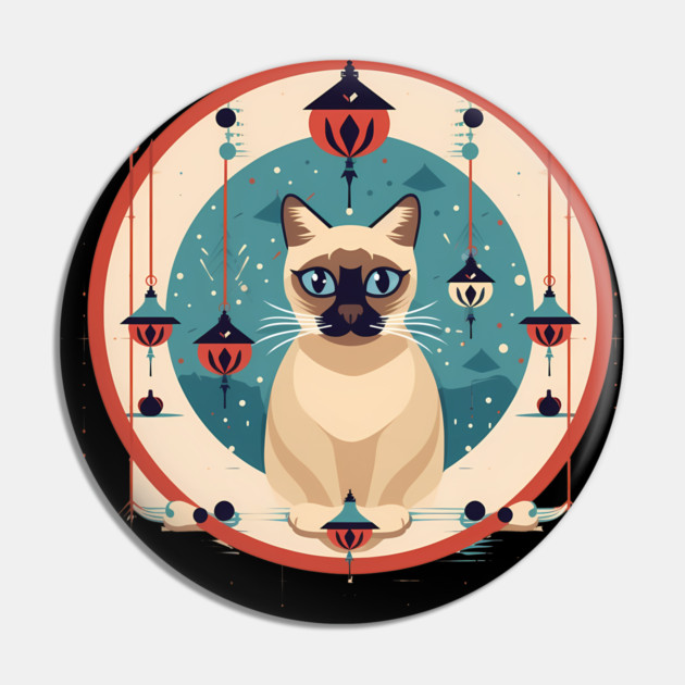 Siamese Cat Xmas Ornament, Love Cats Pin by logiamerch
