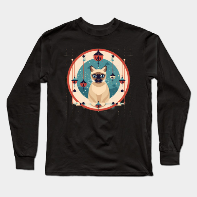 Siamese Cat Xmas Ornament, Love Cats Long Sleeve T-Shirt by logiamerch