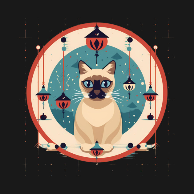 Siamese Cat Xmas Ornament, Love Cats by logiamerch