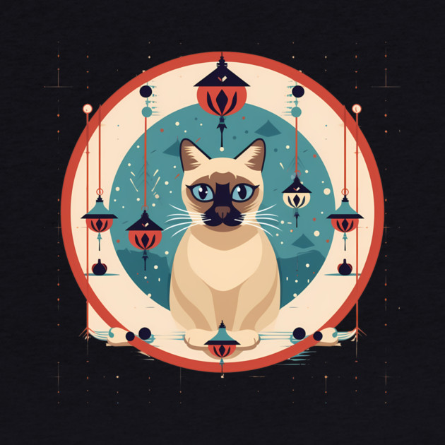 Siamese Cat Xmas Ornament, Love Cats by logiamerch