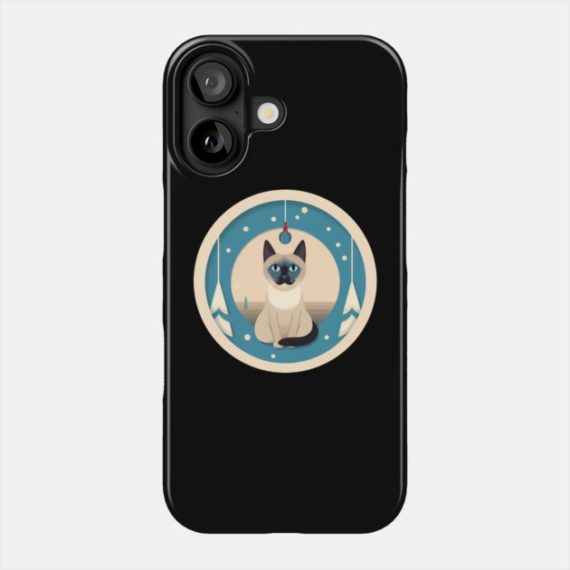 Siamese Cat Xmas Ornament, Love Cats Phone Case by logiamerch