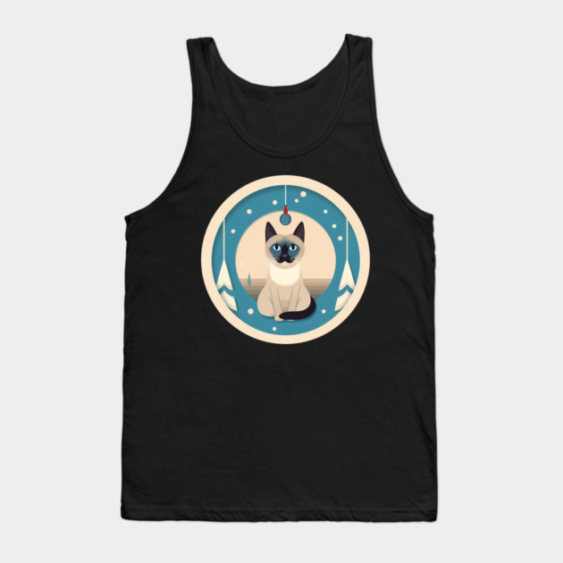 Siamese Cat Xmas Ornament, Love Cats Tank Top by logiamerch