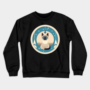 Siamese Cat Xmas Ornament, Love Cats Crewneck Sweatshirt
