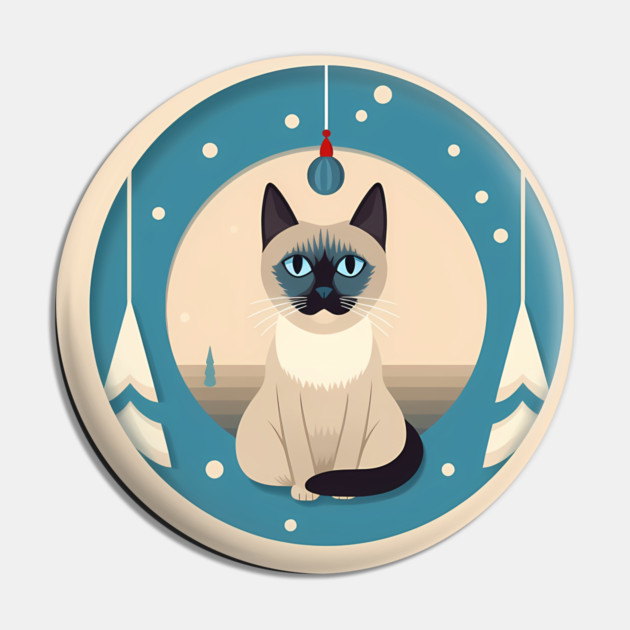 Siamese Cat Xmas Ornament, Love Cats Pin by logiamerch