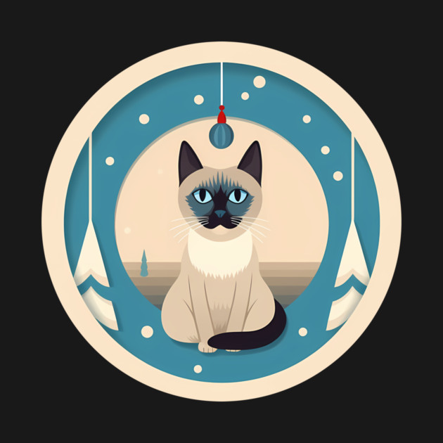 Siamese Cat Xmas Ornament, Love Cats by logiamerch