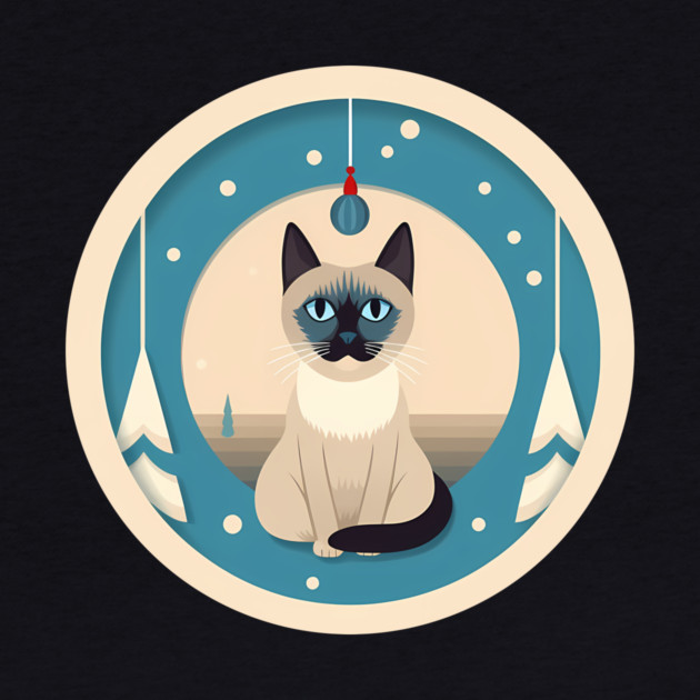 Siamese Cat Xmas Ornament, Love Cats by logiamerch