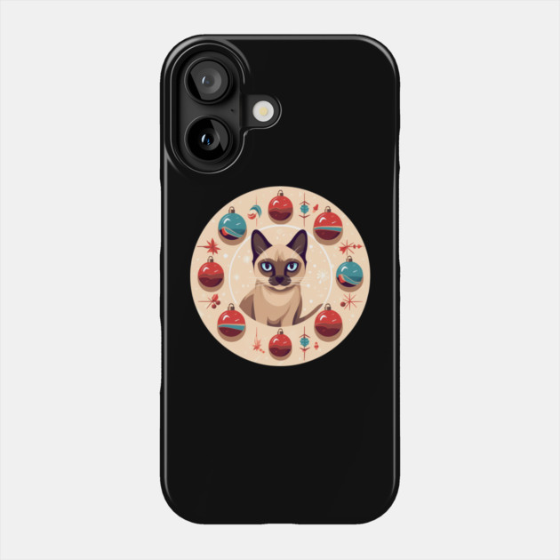 Siamese Cat Xmas Ornament, Love Cats Phone Case by logiamerch