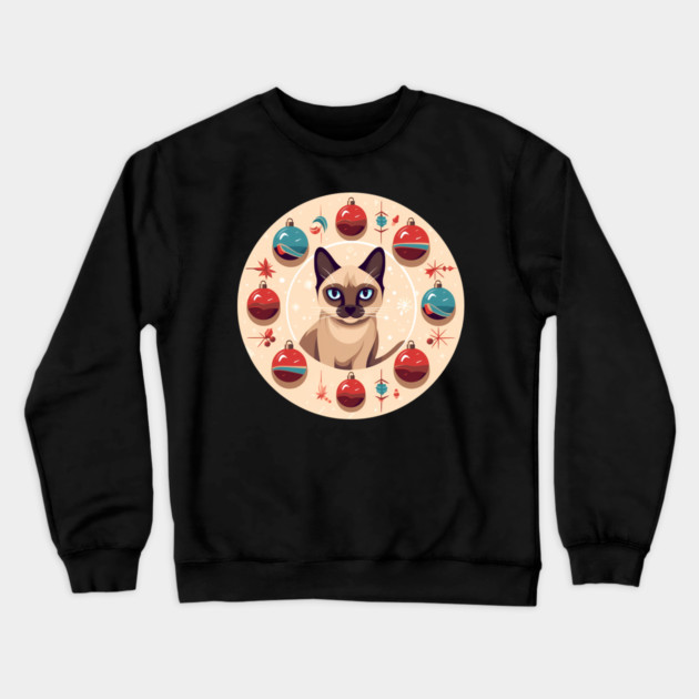 Siamese Cat Xmas Ornament, Love Cats Crewneck Sweatshirt by logiamerch