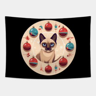 Siamese Cat Xmas Ornament, Love Cats Tapestry