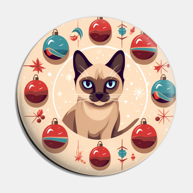 Siamese Cat Xmas Ornament, Love Cats Pin by logiamerch